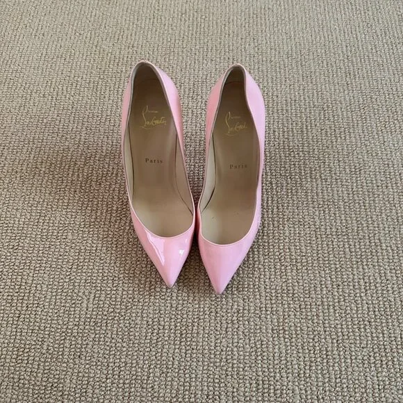 Christian Louboutin Patent Pink Stiletto Pumps - Picture 3 of 11